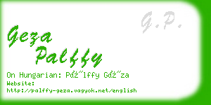 geza palffy business card